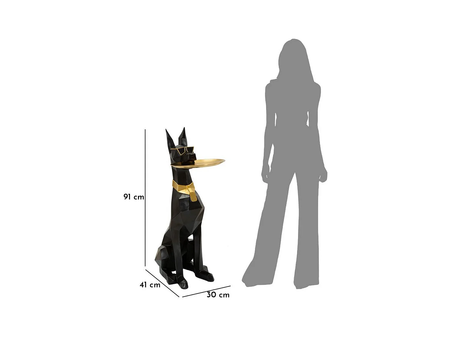 Bandeja Perro 14, Negro, 30x64x91 cm, Epikasa