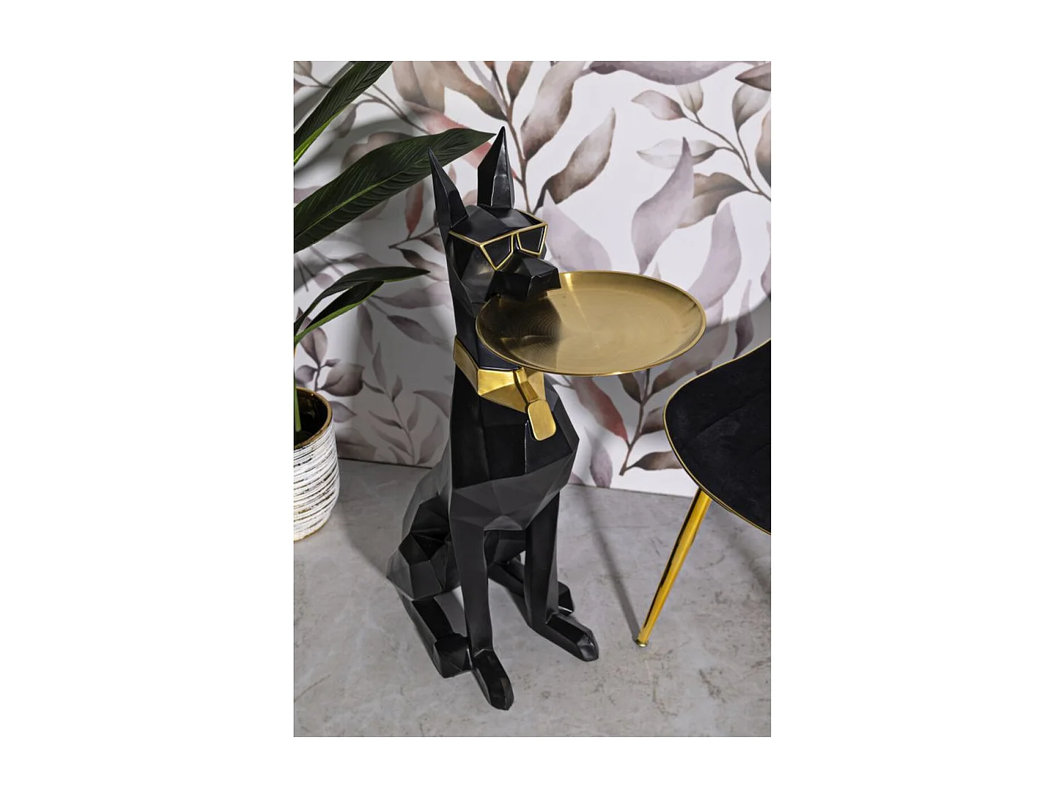 Bandeja Perro 14, Negro, 30x64x91 cm, Seven Design