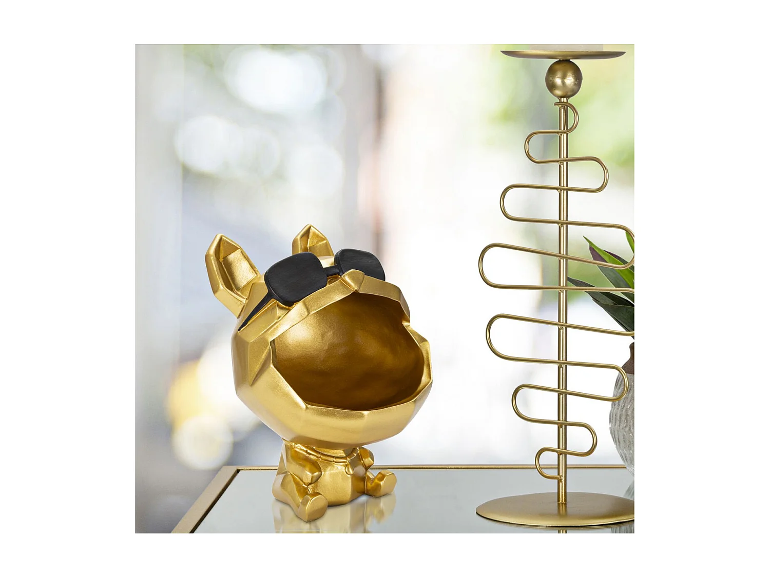 Plateau MF694, Or, 17x17x23,5 cm, Seven Design