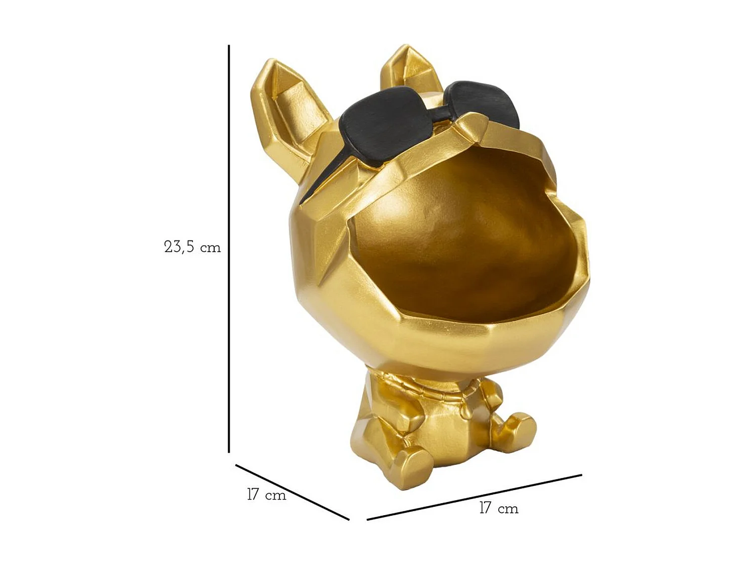 Plateau MF694, Or, 17x17x23,5 cm, Seven Design