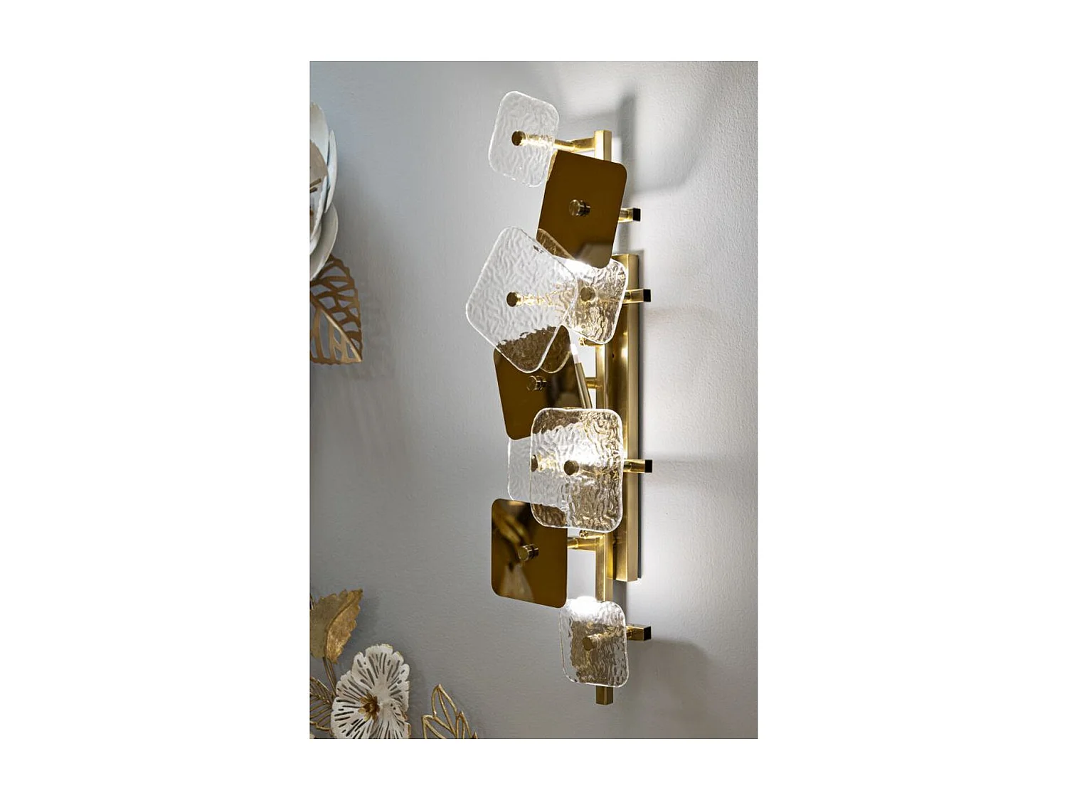 Wandlamp MF58, Goud, 24x13x76 cm, Epikasa