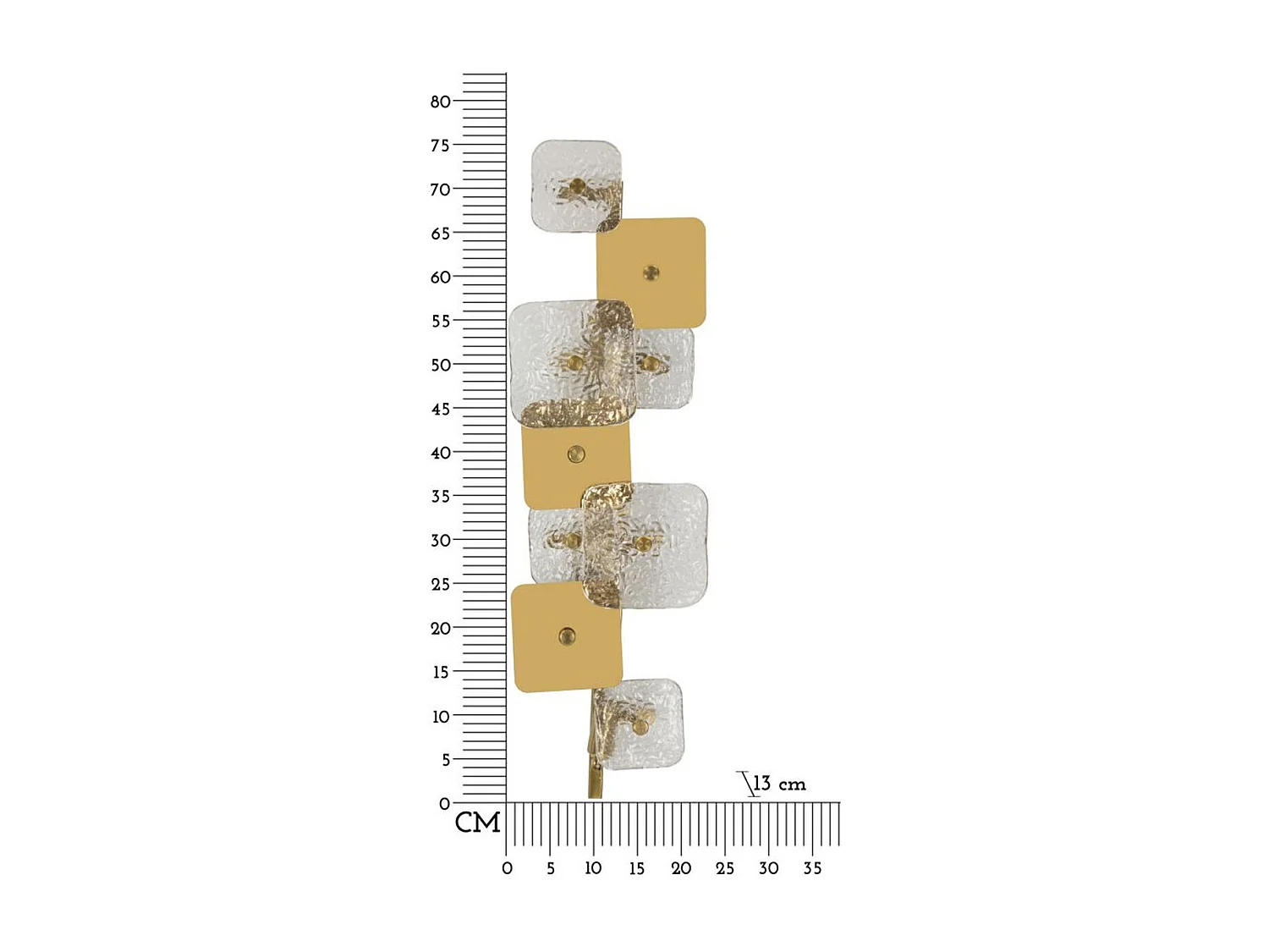 Lampa ścienna MF58, Złoto, 24x13x76 cm, Seven Design