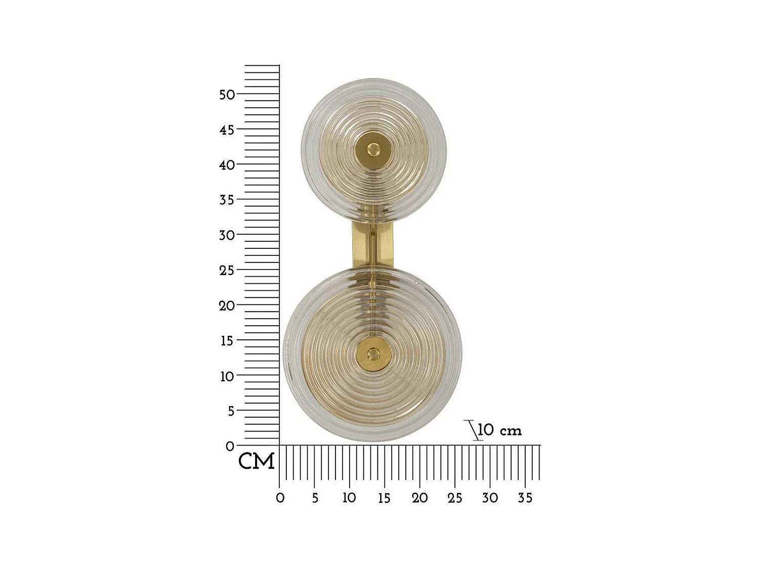 Wandlamp MF60, Goud, 25x10x52 cm, Epikasa