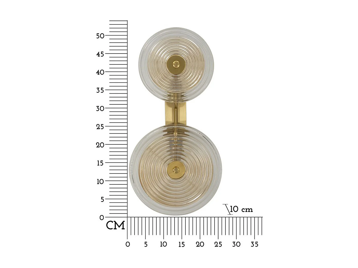 Lámpara de Pared MF60, Oro, 25x10x52 cm, Seven Design