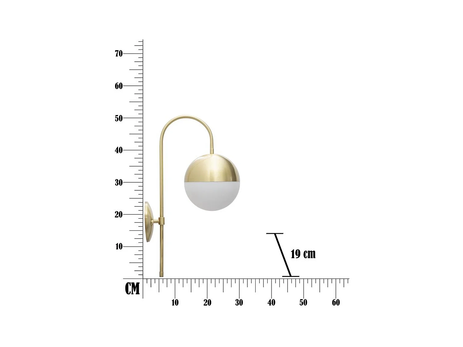Lampada a Parete MF51, Oro, 19x31x51 cm, Epikasa