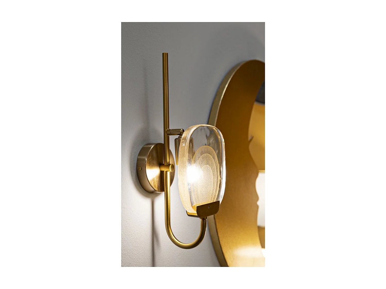 Lampa ścienna MF68, Złoto, 15x14x38 cm, Epikasa