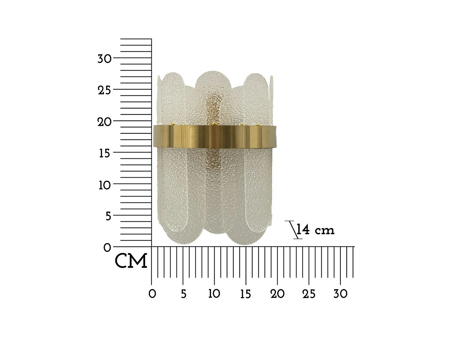 Wandlamp MF64, Goud, 20x14x28 cm, Epikasa