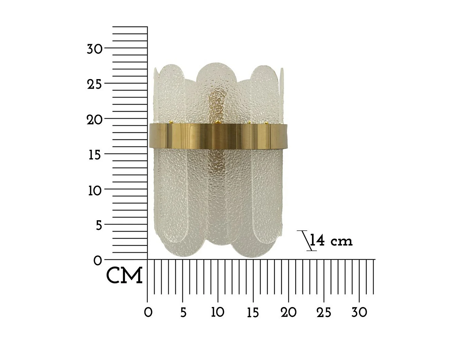 Lampa ścienna MF64, Złoto, 20x14x28 cm, Seven Design