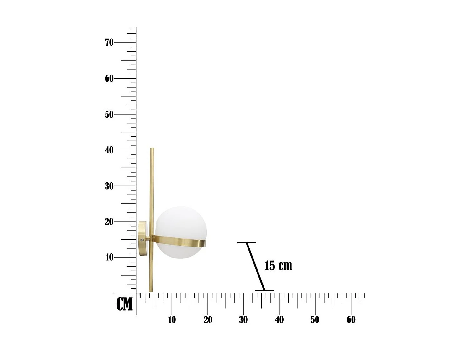 Candeeiro de Parede MF54, Ouro, 15x20x40 cm, Seven Design