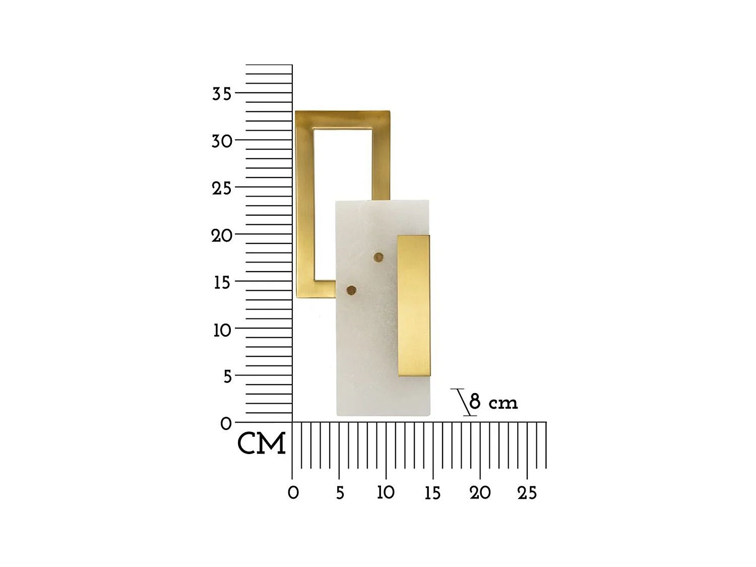 Lampa ścienna MF65, Złoto, 15x8x33 cm, Epikasa