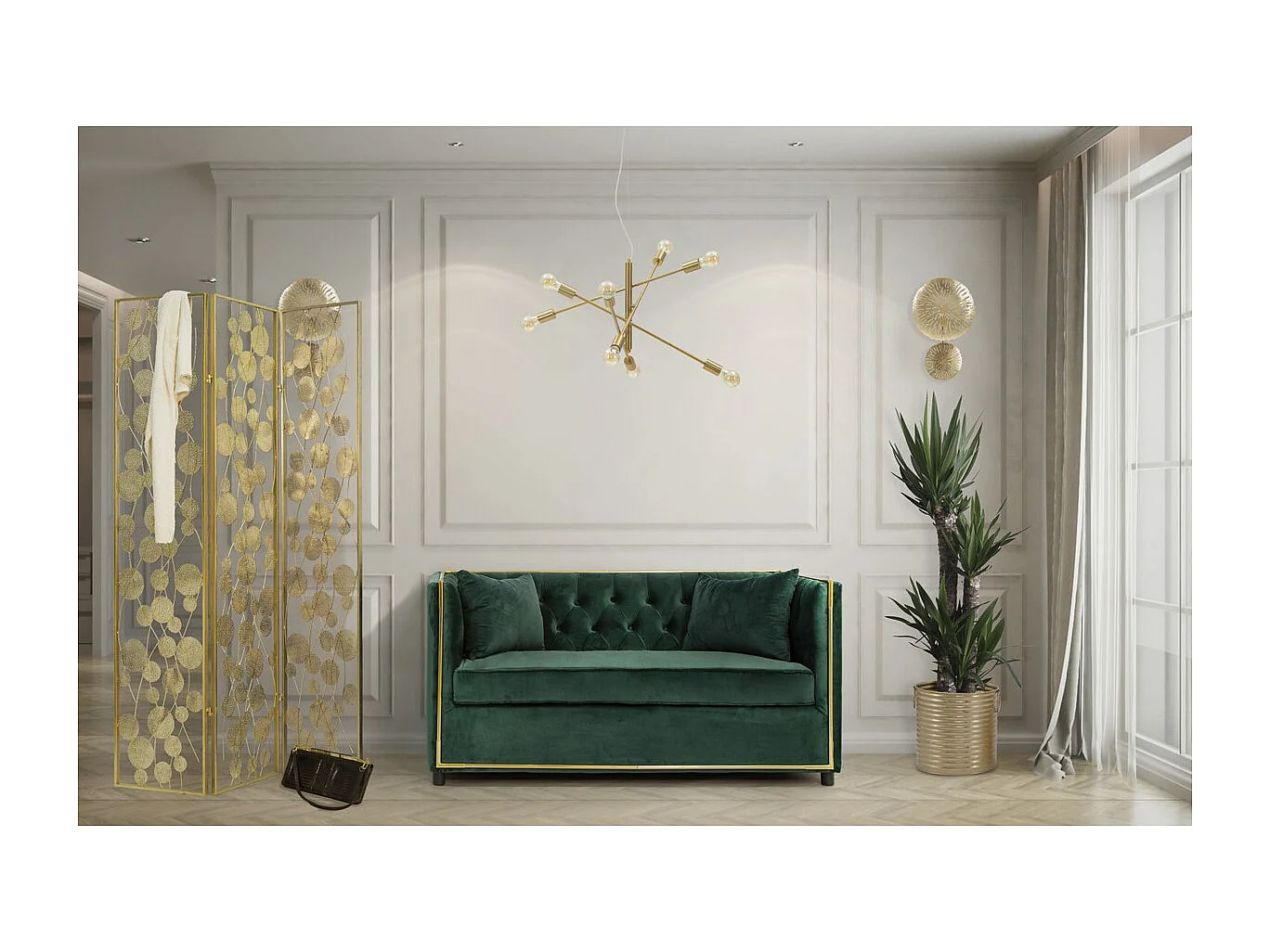 Candeeiro de Parede MF48, Ouro, 28,5x8x46 cm, Seven Design