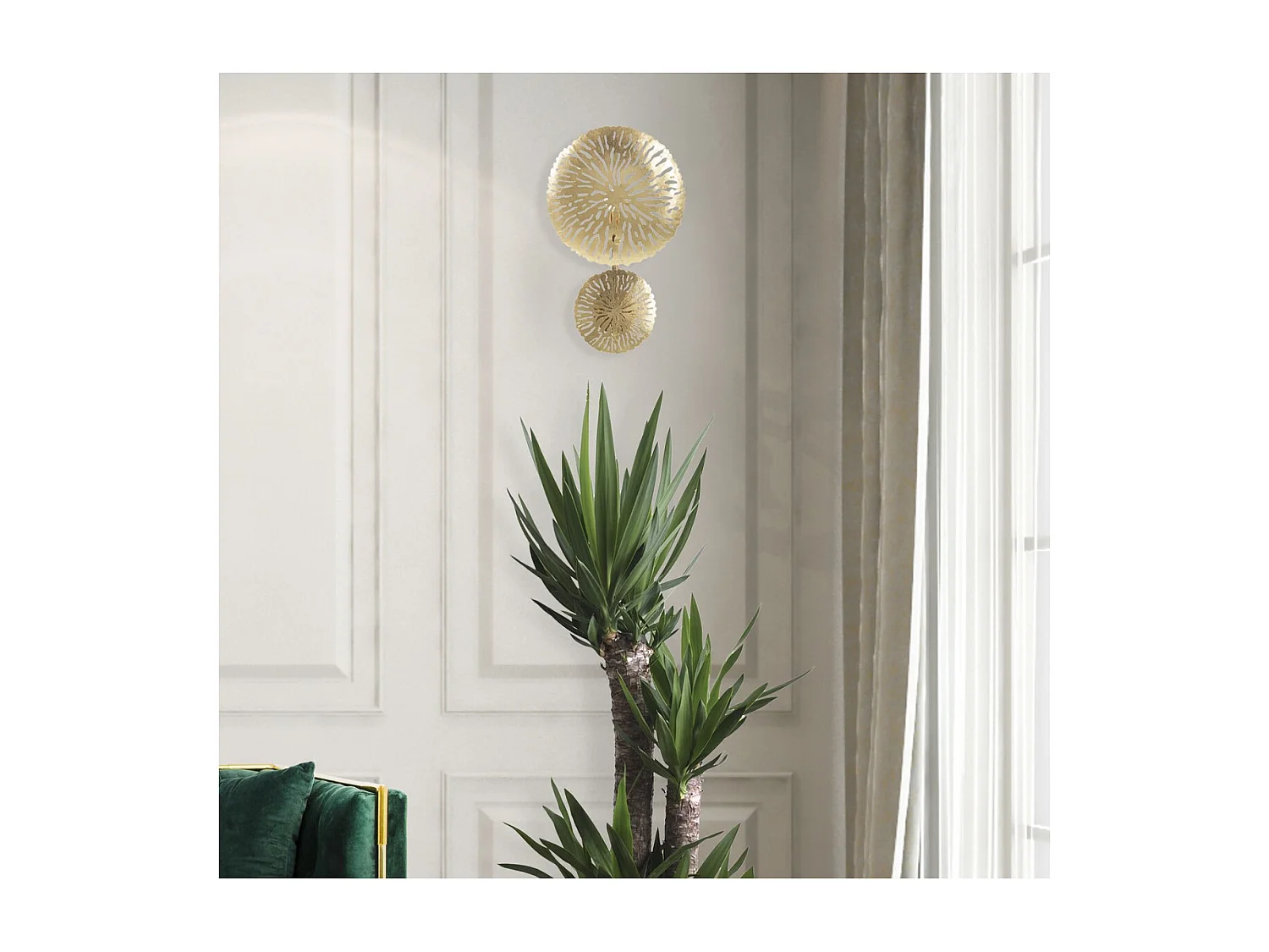 Lampa ścienna MF48, Złoto, 28,5x8x46 cm, Seven Design