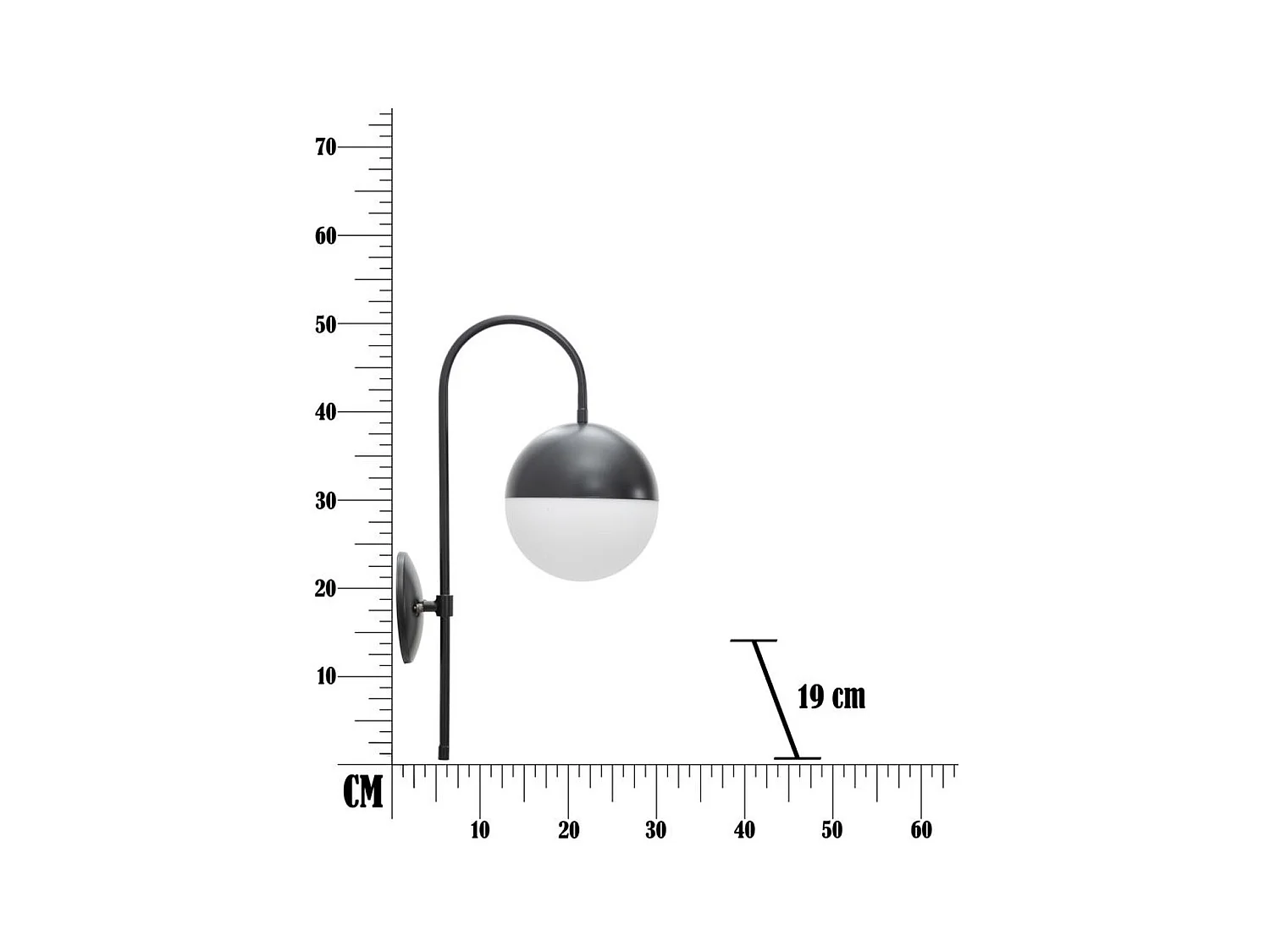 Lampa ścienna MF50, Czarny, 19x31x51 cm, Epikasa