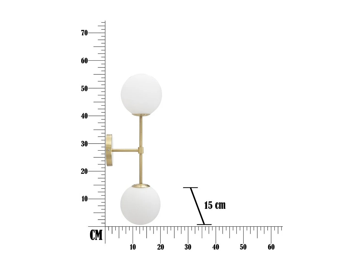 Lampa ścienna MF53, Złoto, 15x21x55 cm, Seven Design