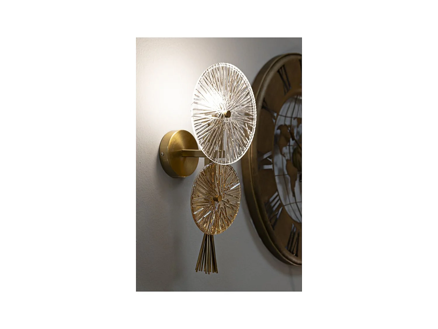 Lampada a Parete MF67, Oro, 20x14x41 cm, Epikasa