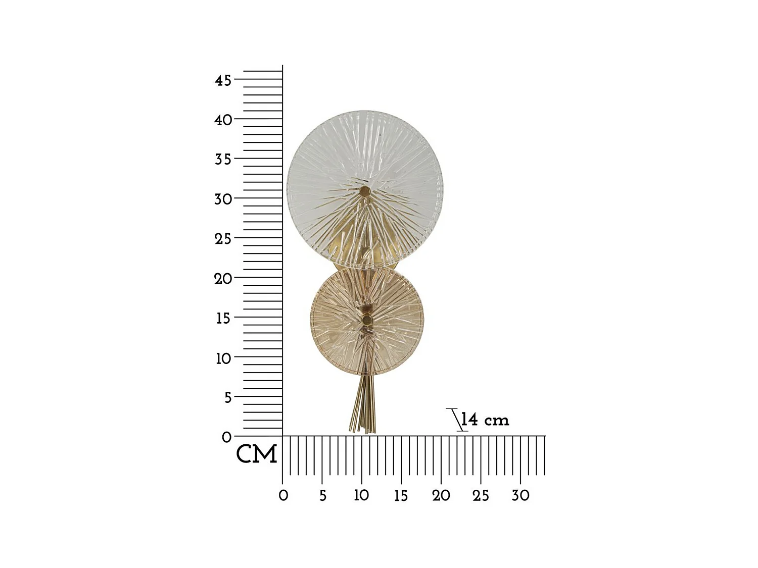 Lampada a Parete MF67, Oro, 20x14x41 cm, Epikasa