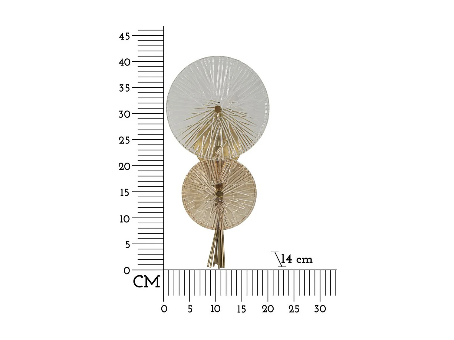 Lámpara de Pared MF67, Oro, 20x14x41 cm, Seven Design
