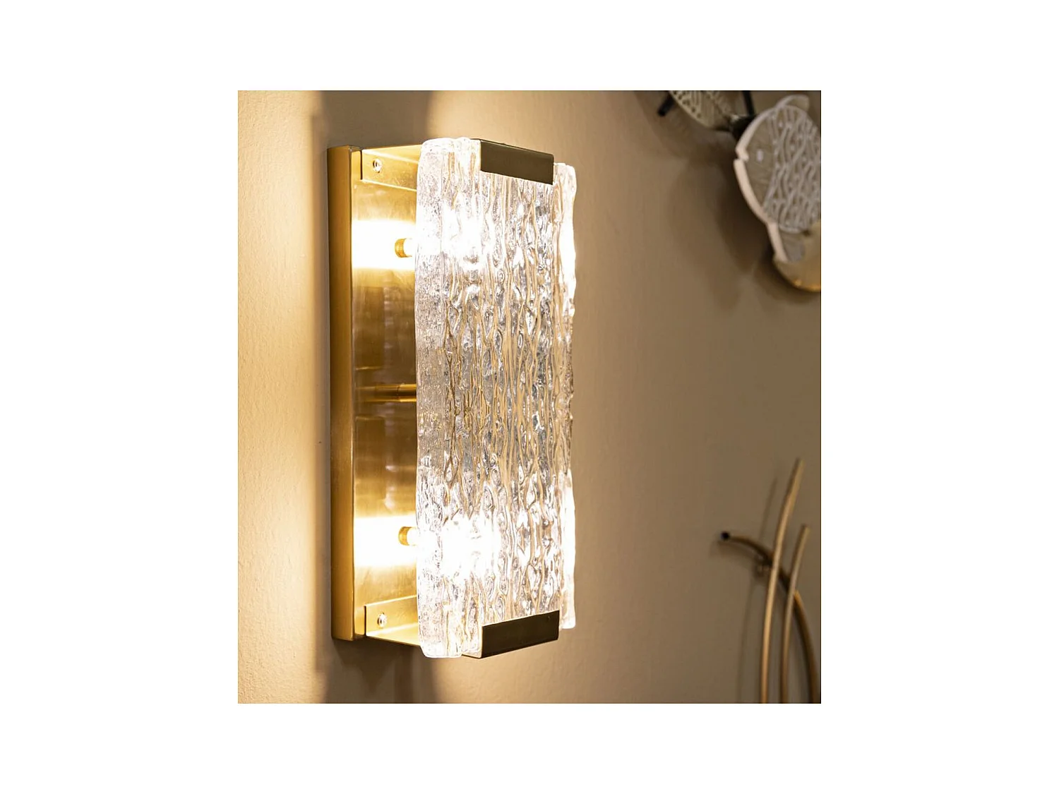 Candeeiro de Parede MF59, Ouro, 36x15x10 cm, Epikasa