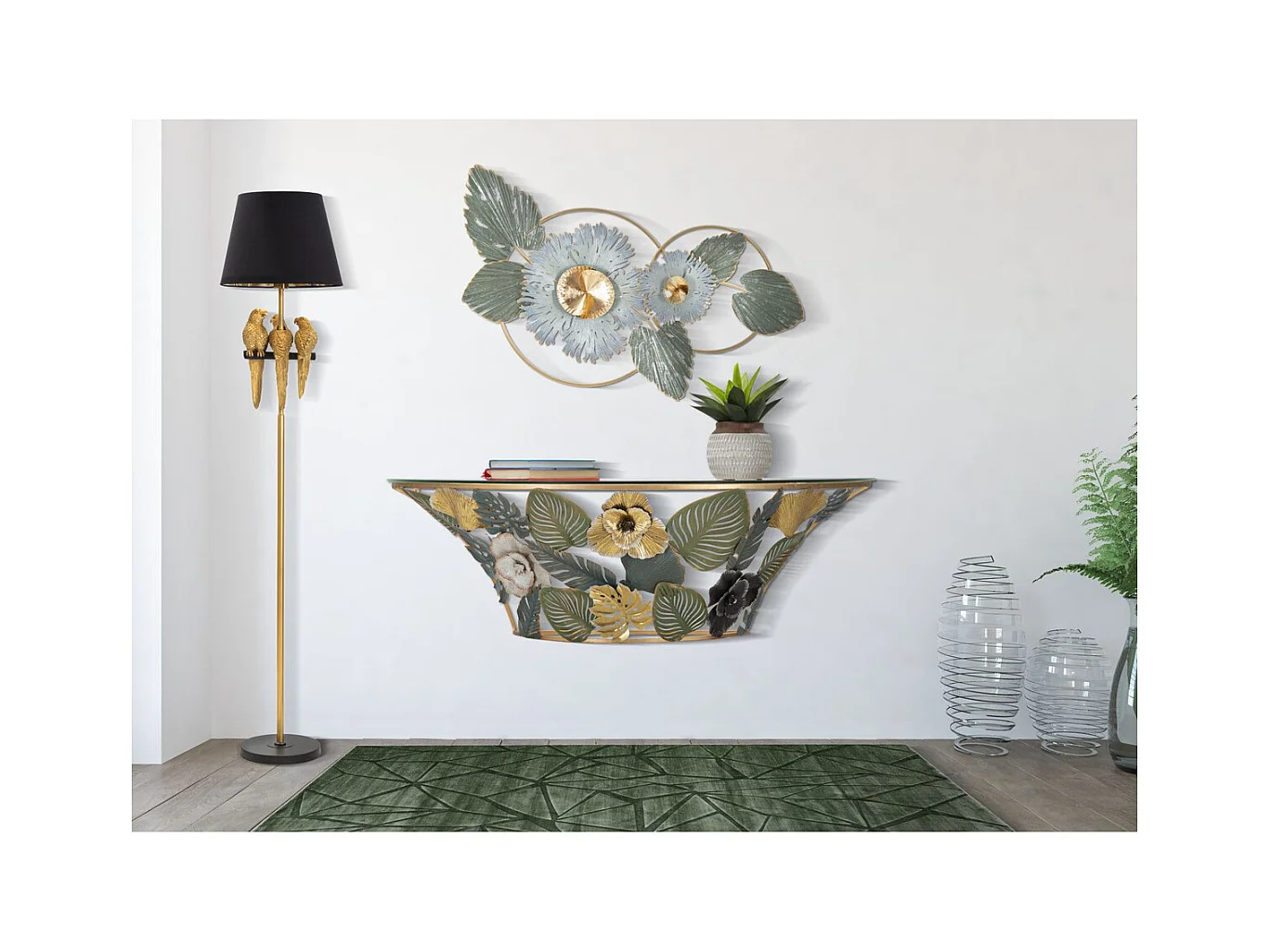 Tavolo Consolle Foglia 74, Multicolore, 120x40,5x37,2 cm, Seven Design