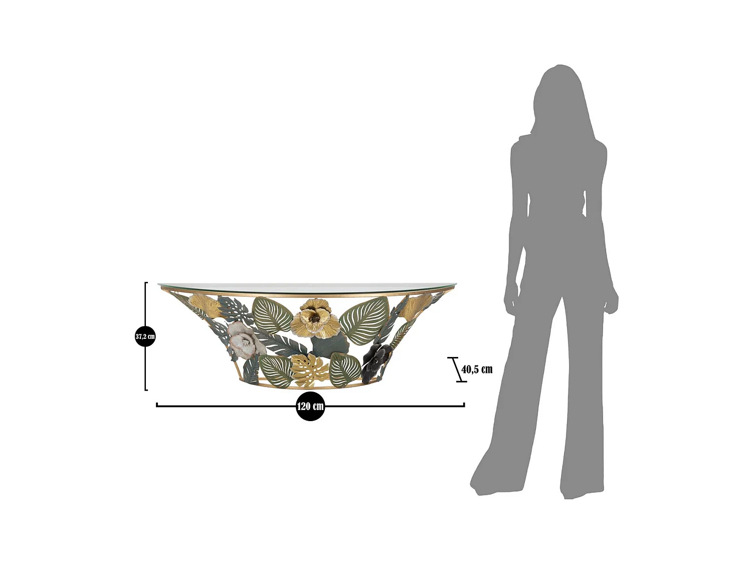 Tavolo Consolle Foglia 74, Multicolore, 120x40,5x37,2 cm, Seven Design
