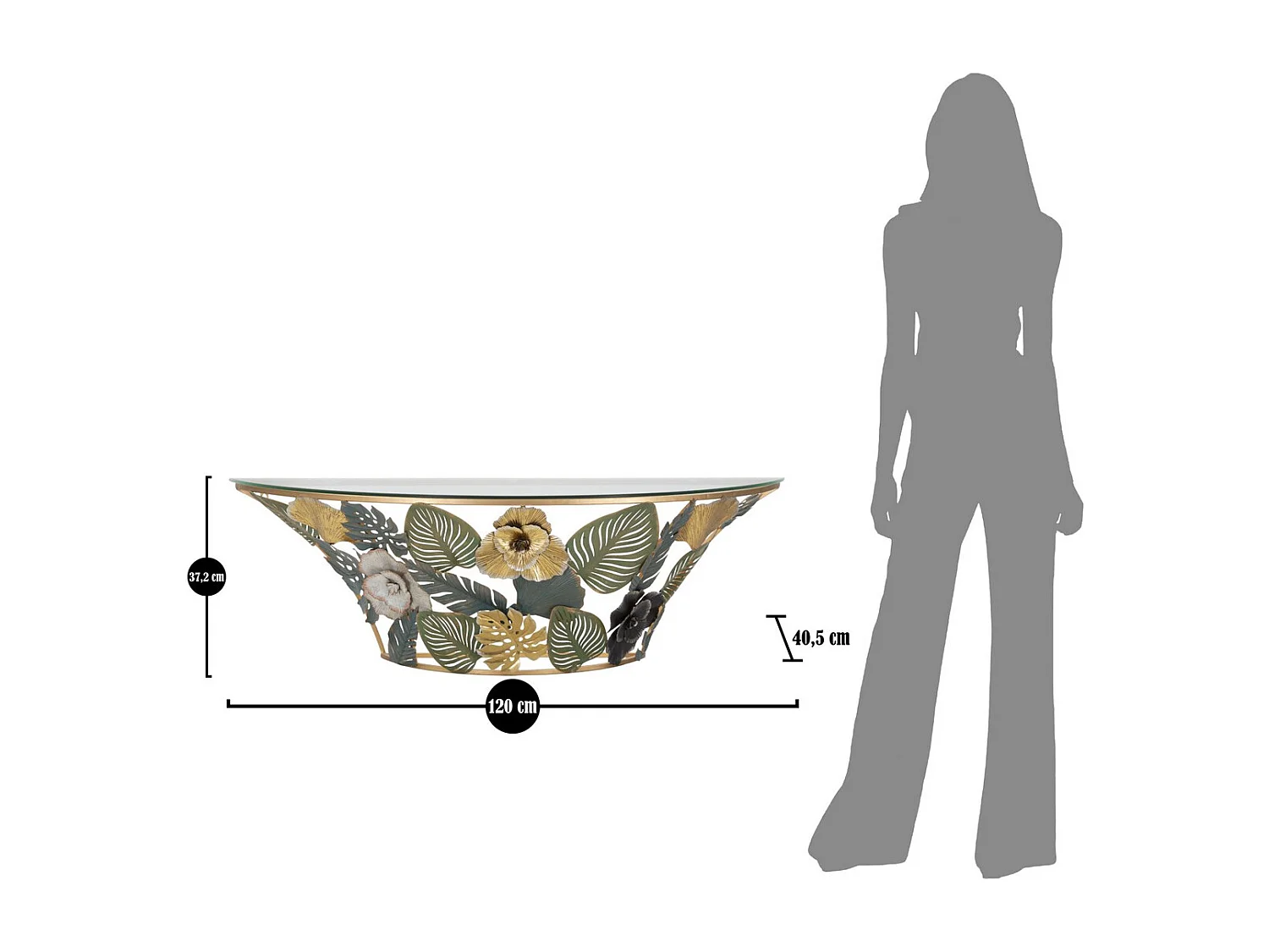 Consola Hoja 74, Multicolor, 120x40,5x37,2 cm, Epikasa