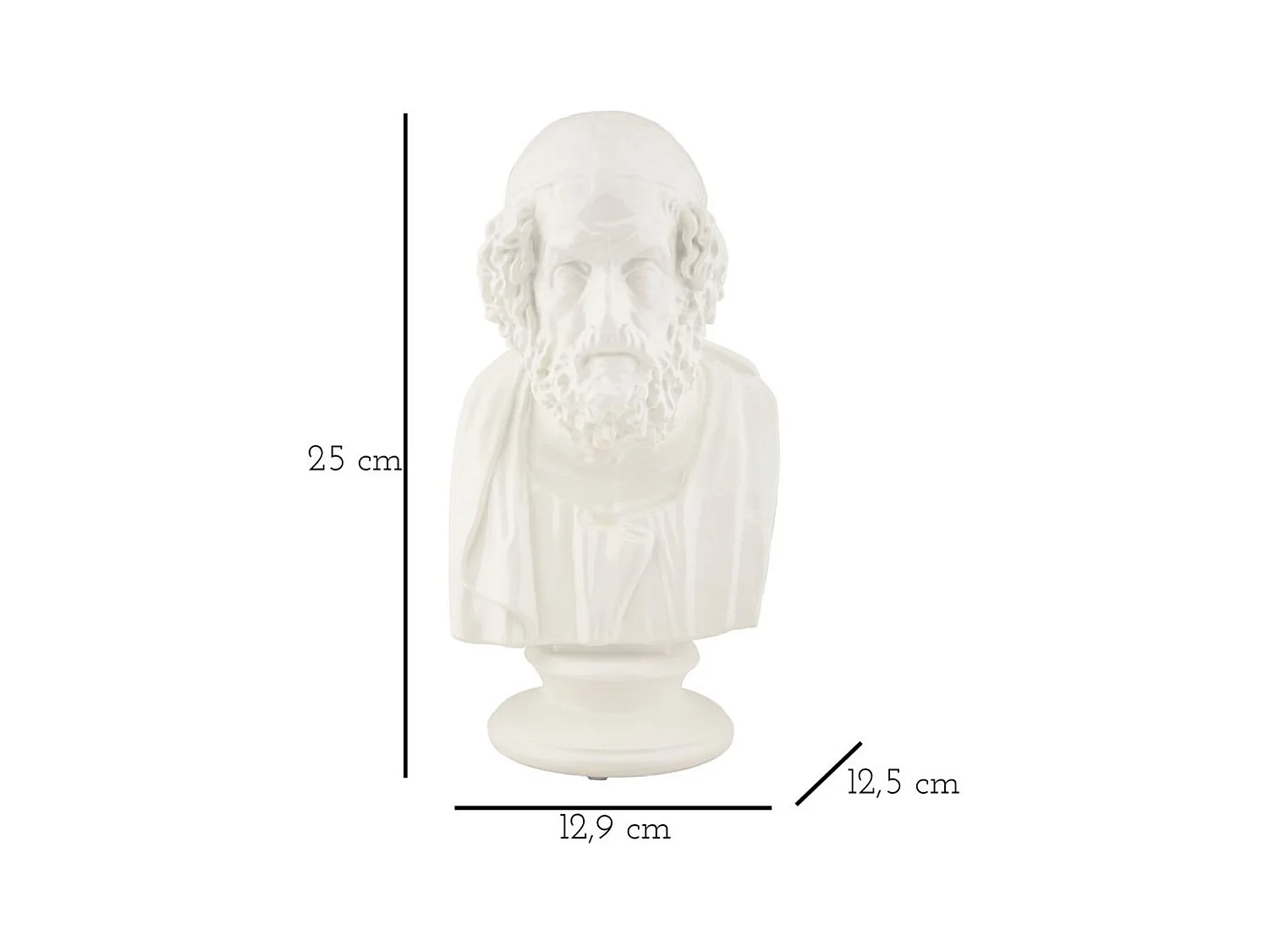 Escultura Grécia 5, Branco, 12,9x12,5x25 cm, Epikasa