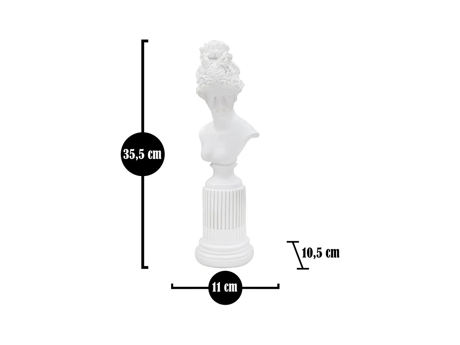 Beeldhouwwerk Griekenland 7, Wit, 11x10x35,5 cm, Epikasa