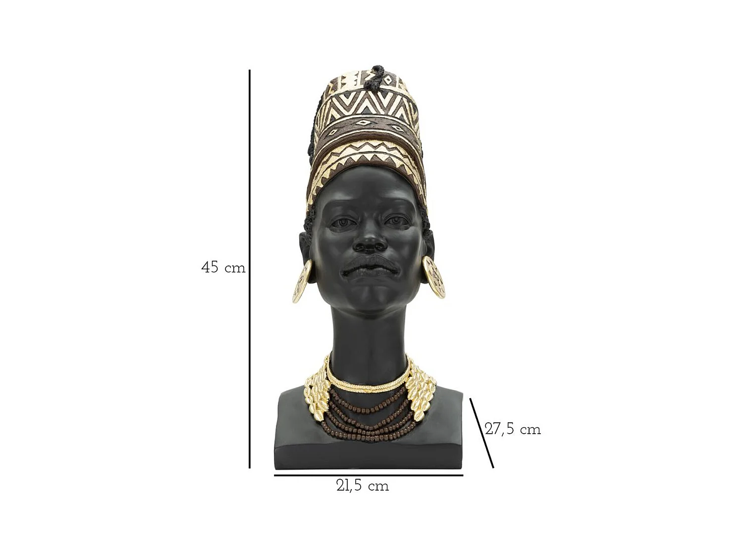 Scultura Africa 6, Nero, 21,5x27,5x45 cm, Epikasa