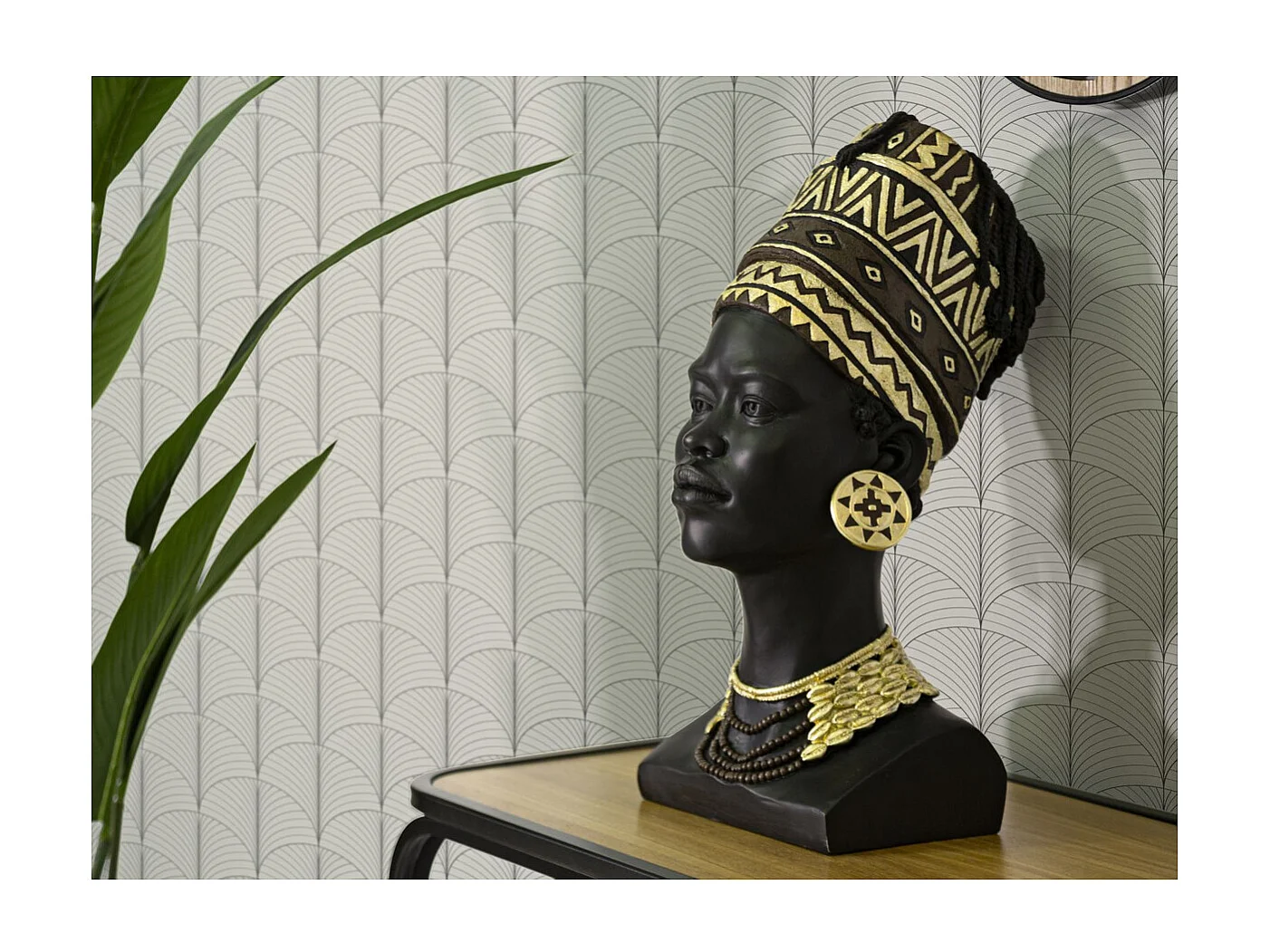 Sculpture Afrique 6, Noir, 21,5x27,5x45 cm, Seven Design