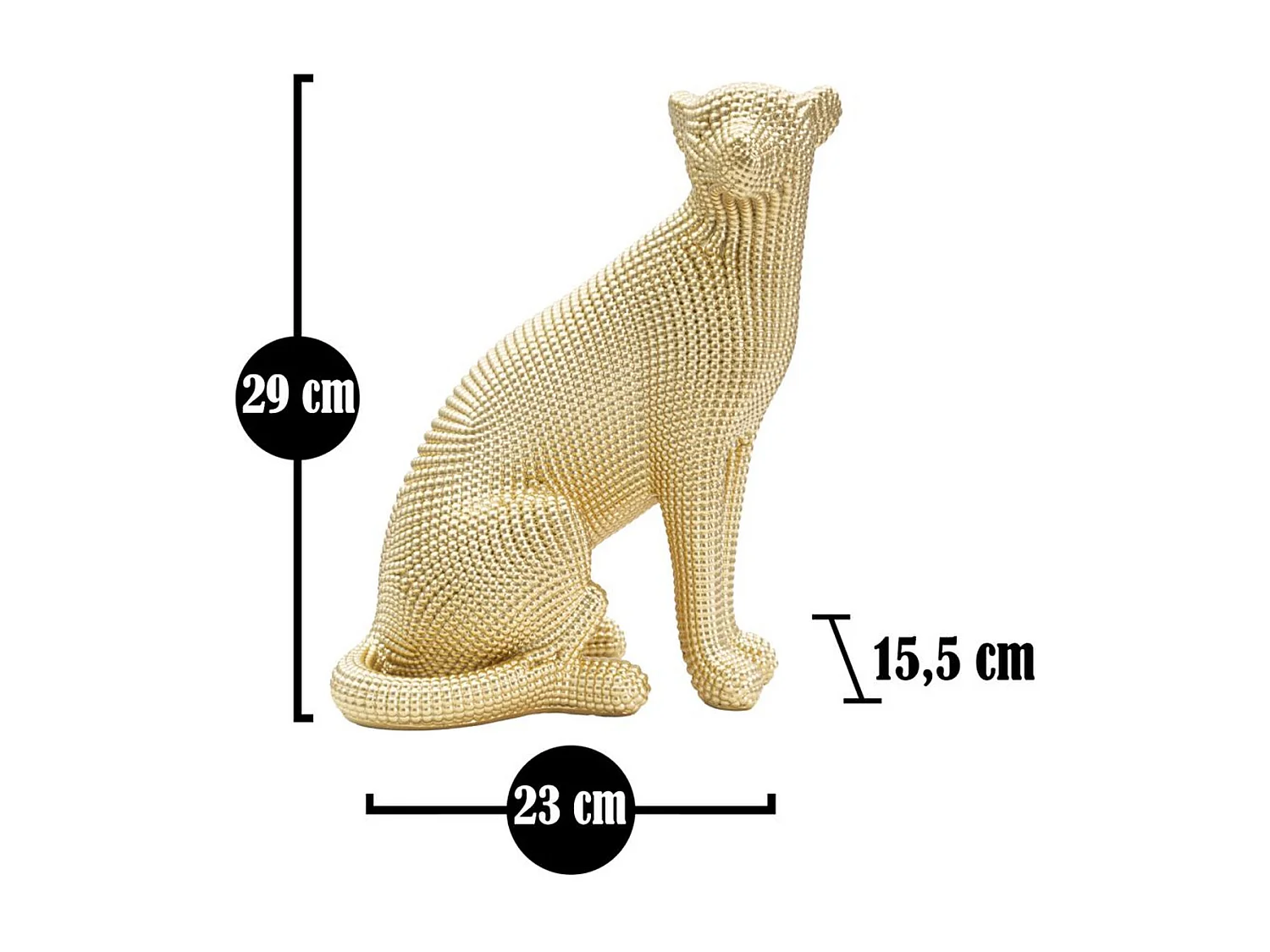 Rzeźba Pantera, Złoto, 23x15,5x29 cm, Seven Design