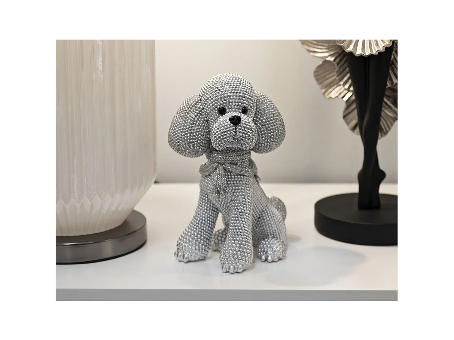 Sculpture Chien 7, Argent, 14,5x10x19 cm, Seven Design