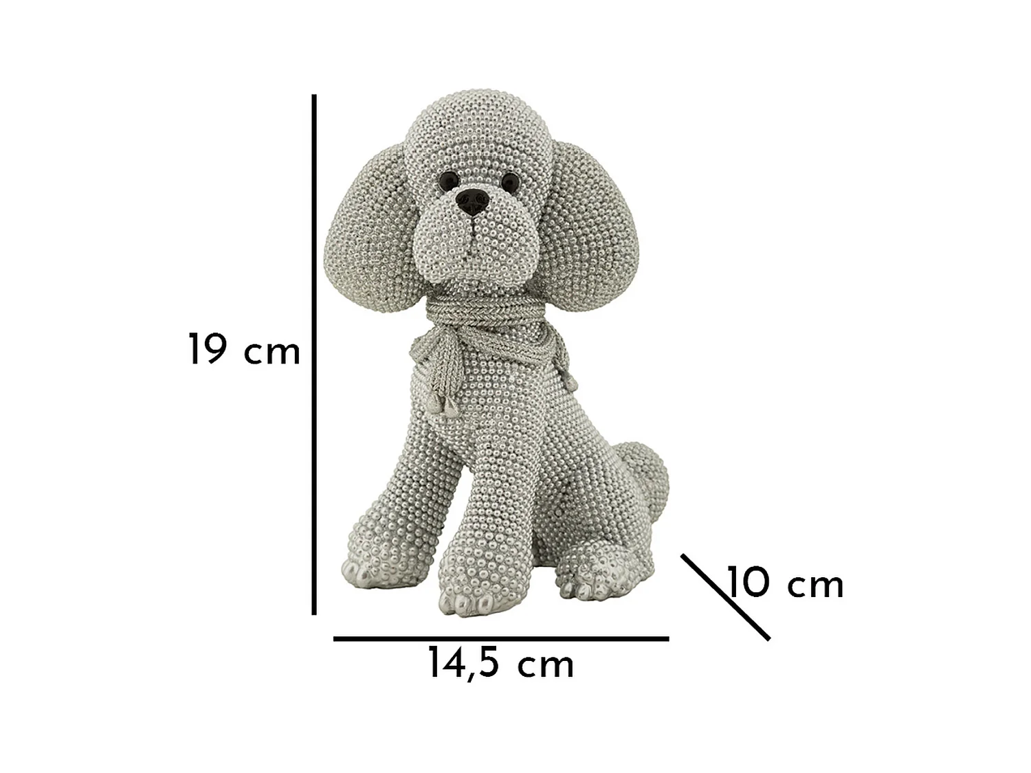 Sculpture Chien 7, Argent, 14,5x10x19 cm, Seven Design