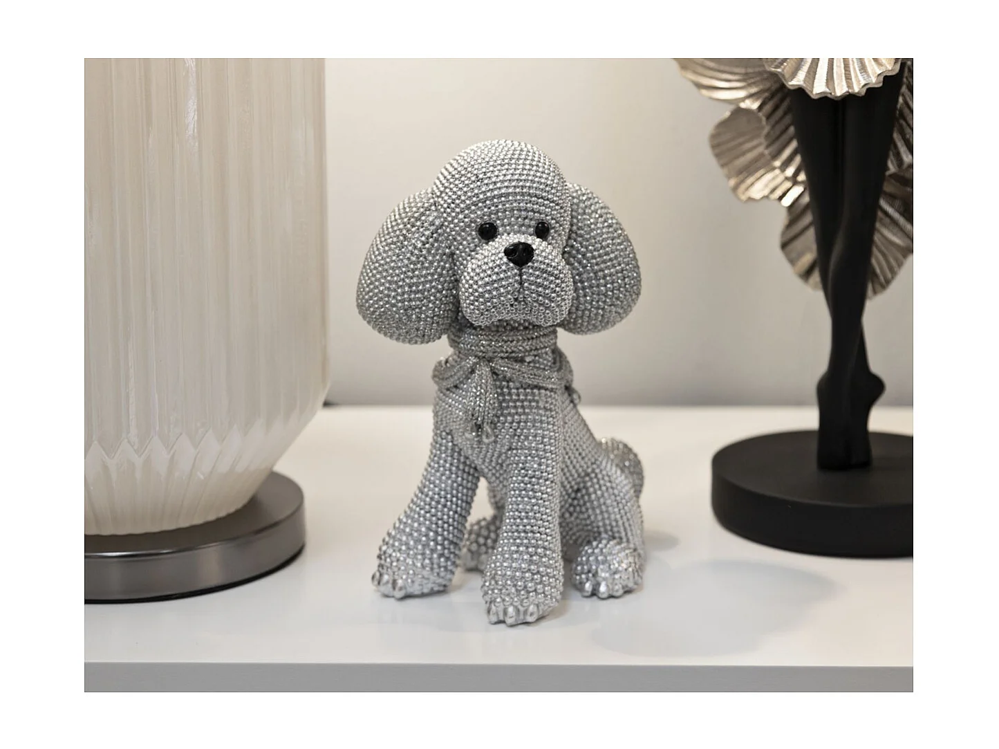 Rzeźba Pies 7, Srebrny, 14,5x10x19 cm, Seven Design