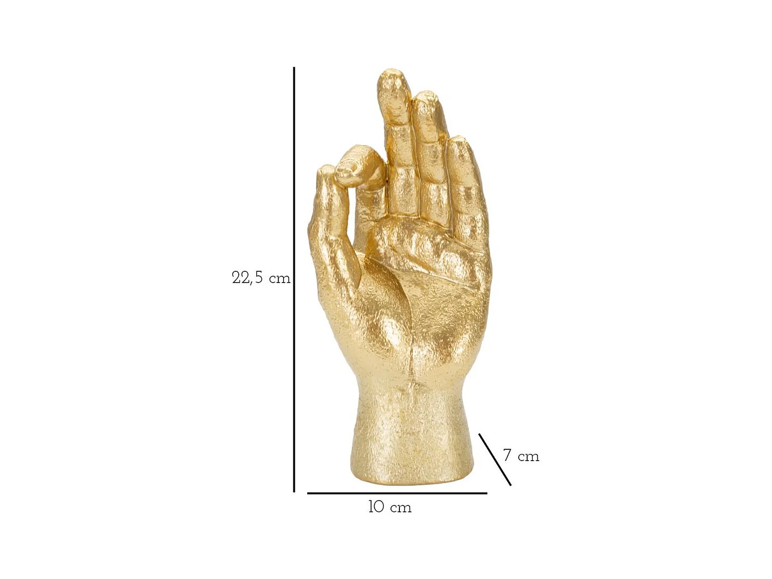 Beeldhouwwerk Handen 5, Goud, 10x7x22,5 cm, Epikasa