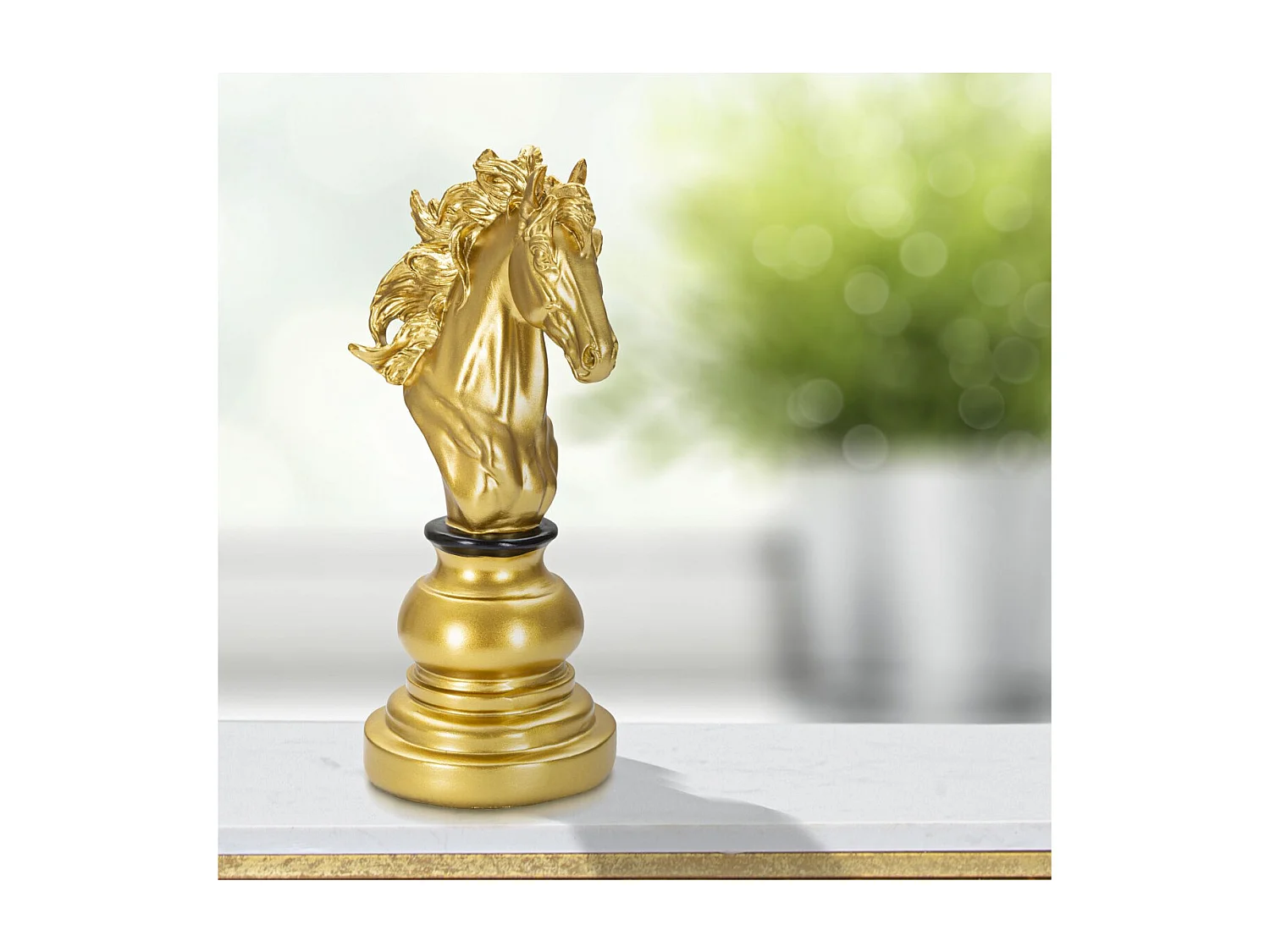 Scultura Scacchi 13, Oro, 14x11x27 cm, Seven Design