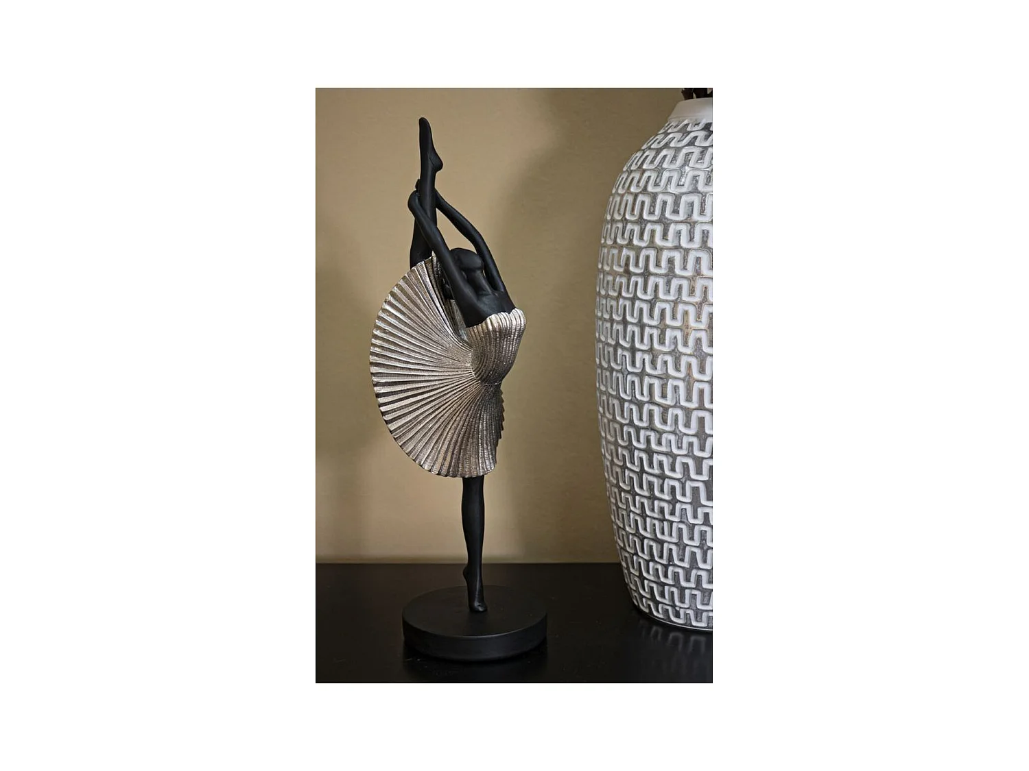 Sculpture Danseur 6, Noir, 14x14x42,5 cm, Seven Design