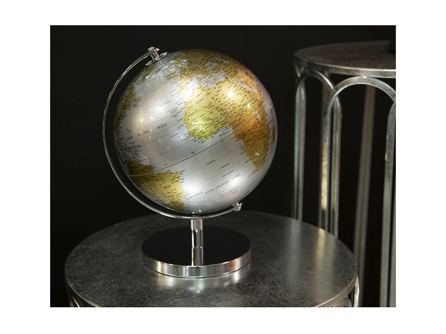 Globe de Table MF221, Argent, 20x20x28 cm, Seven Design