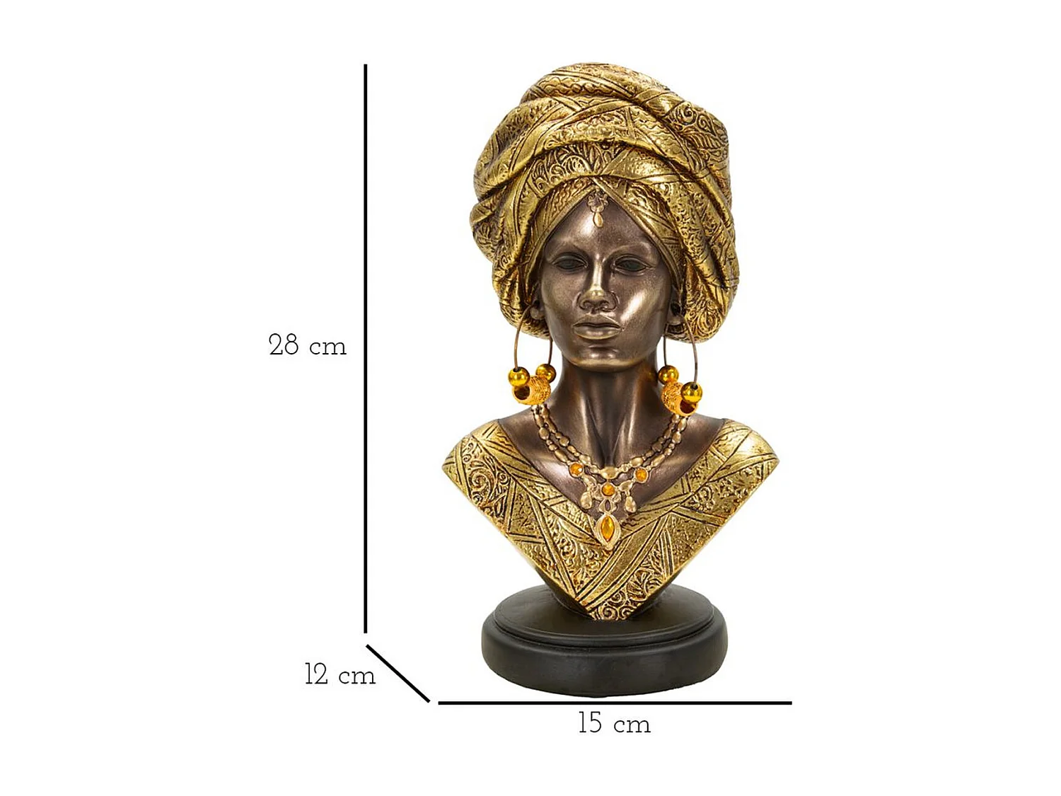 Beeldhouwwerk Africa 13, Veelkleurig, 15x12x28 cm, Epikasa