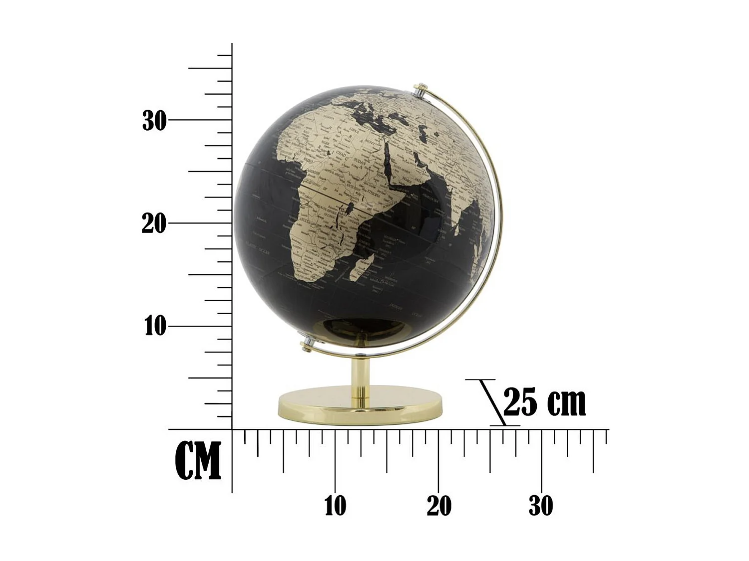 Globo de Mesa MF224, Negro, 25x25x34 cm, Seven Design