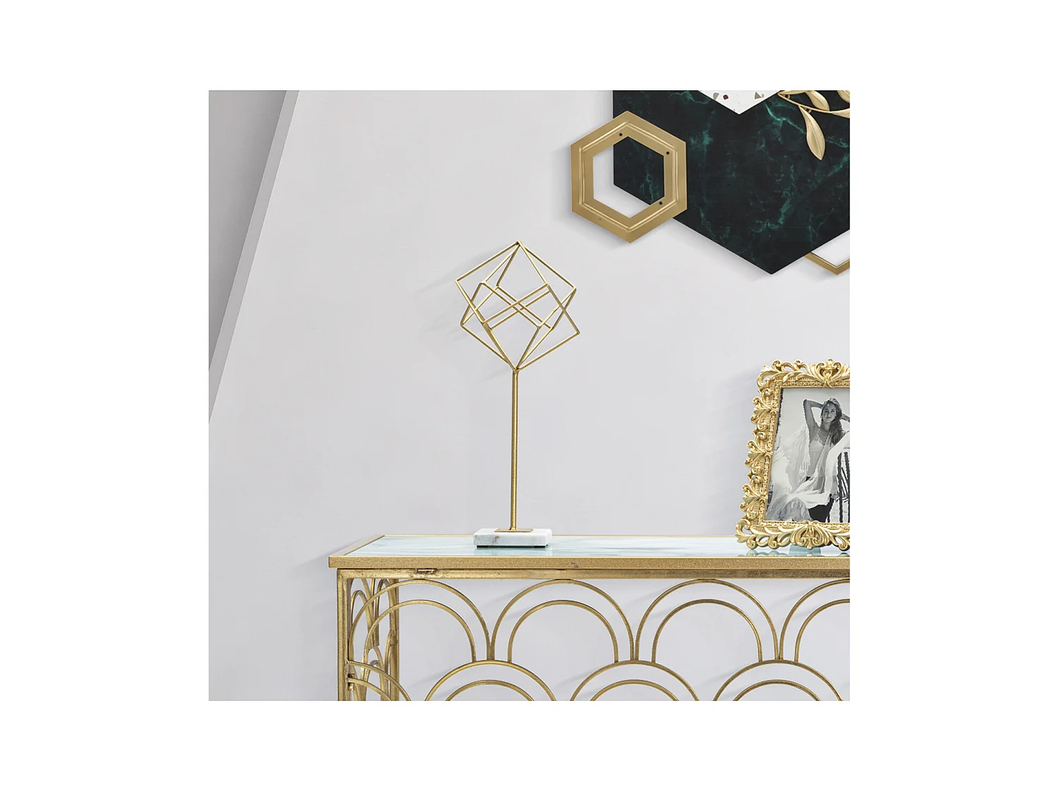 Escultura Cubos 2, Oro, 16x18x41,5 cm, Epikasa