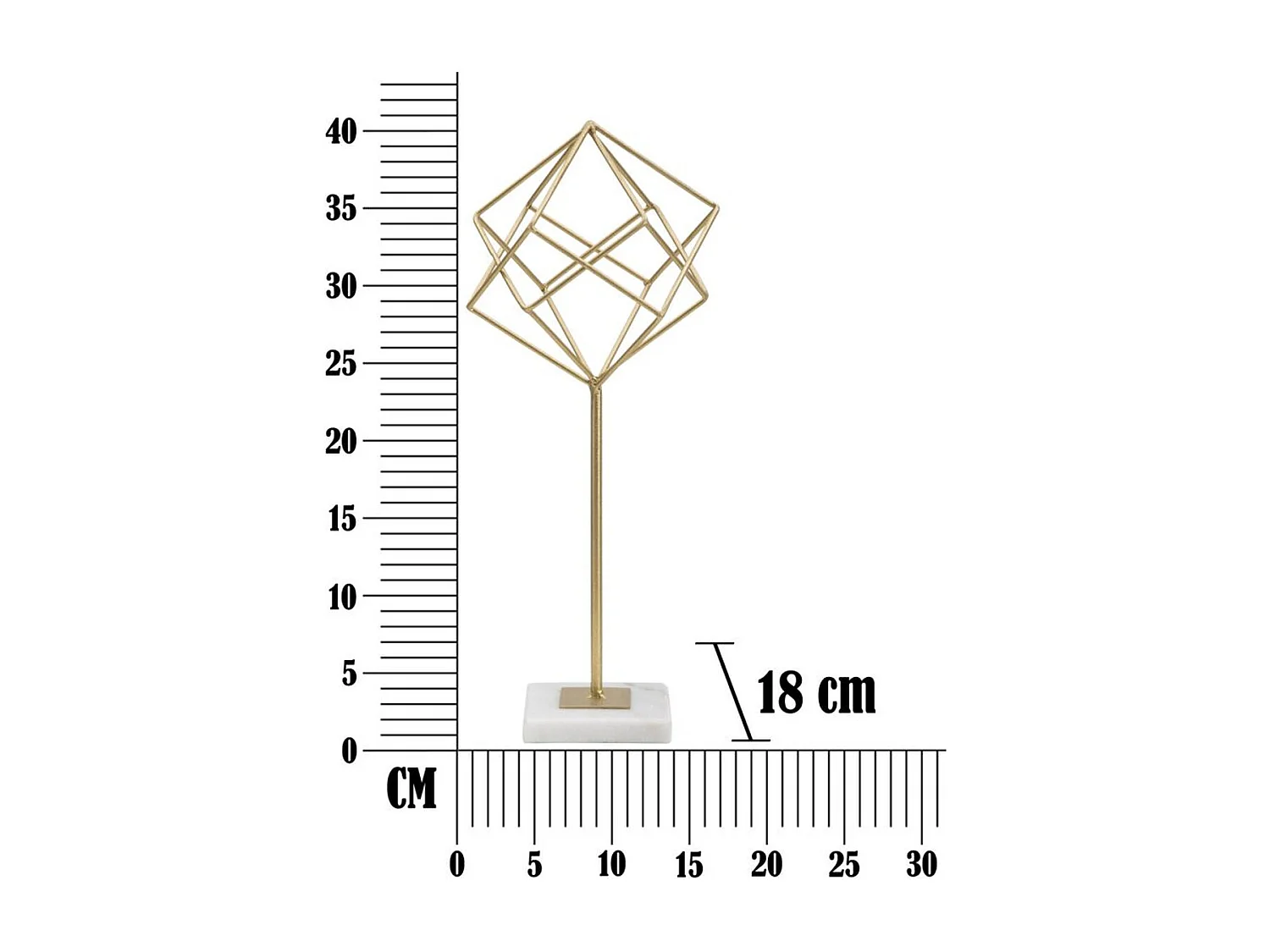 Rzeźba Sześciany 2, Złoto, 16x18x41,5 cm, Seven Design