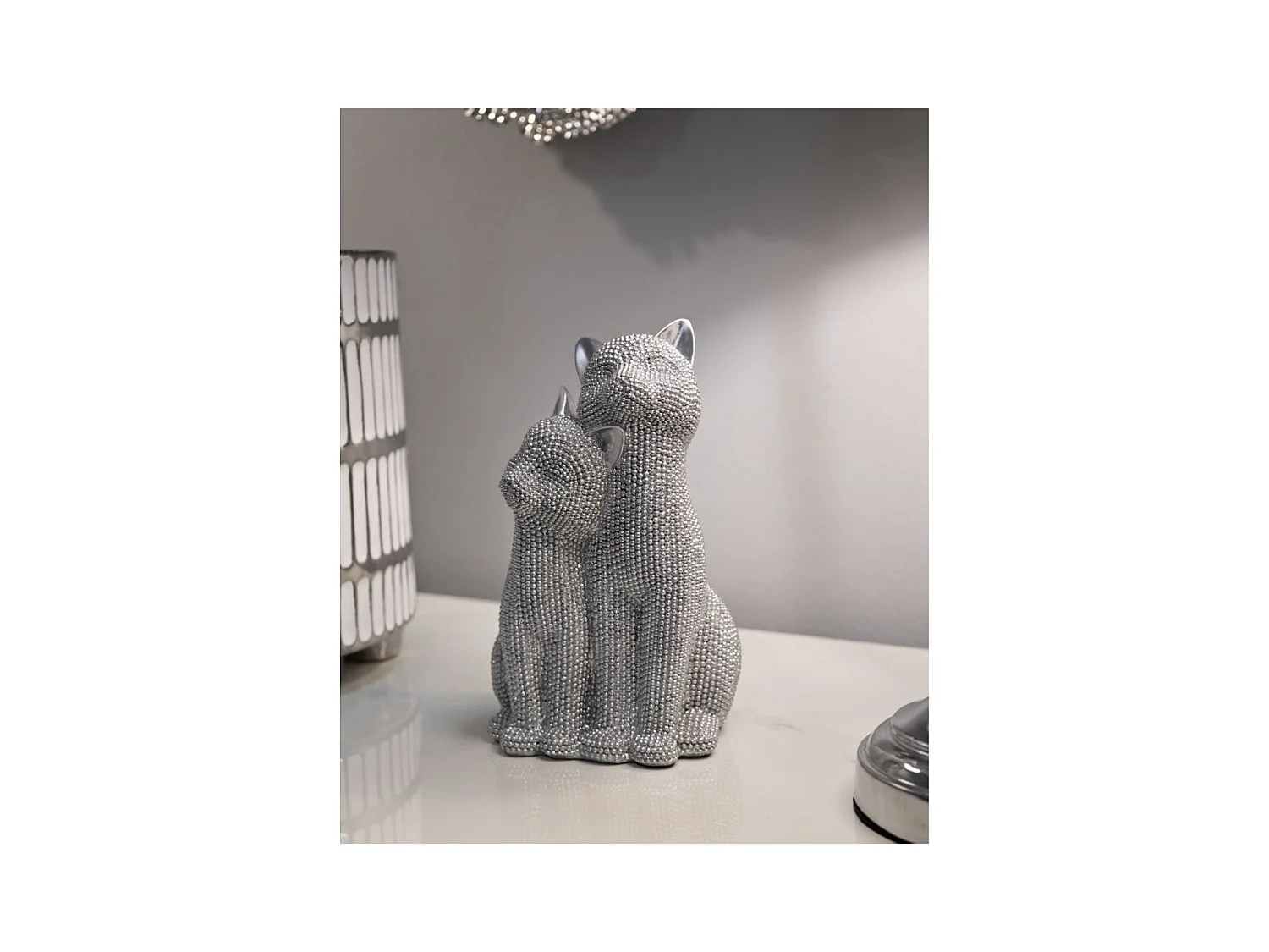 Scultura Gatti 1, Argento, 13x10x21 cm, Epikasa