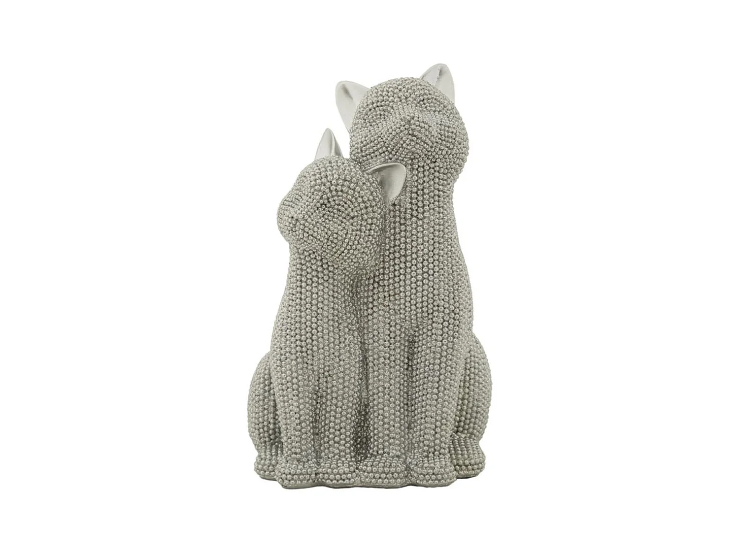 Sculpture Chats 1, Argent, 13x10x21 cm, Epikasa