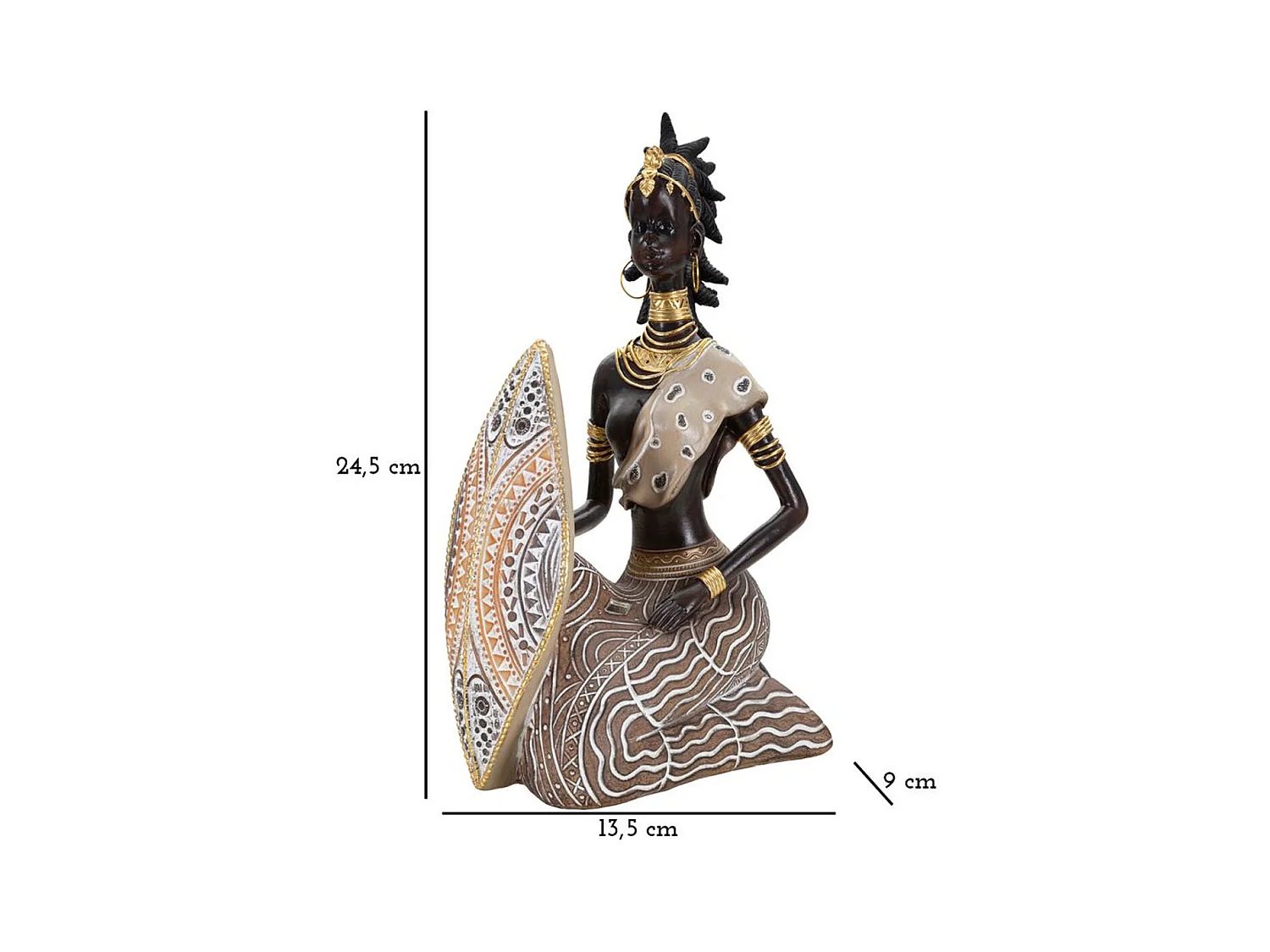 Sculpture Afrique 14, Multicouleur, 13,5x9x24,5 cm, Epikasa