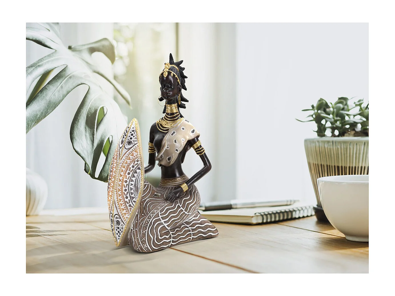 Rzeźba Afryka 14, Wielokolorowy, 13,5x9x24,5 cm, Epikasa