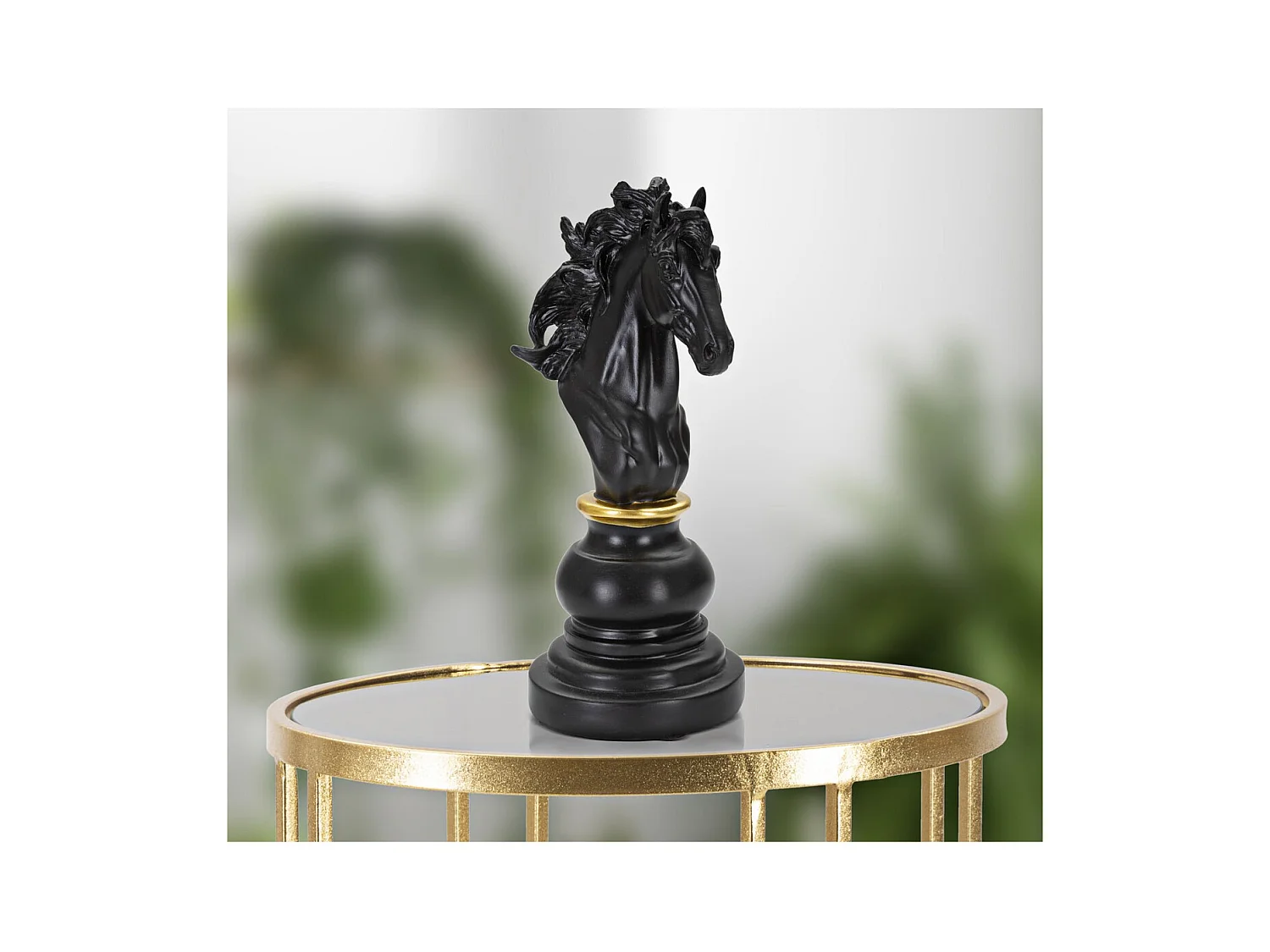 Beeldhouwwerk Schaken 12, Zwart, 14x11x27 cm, Epikasa