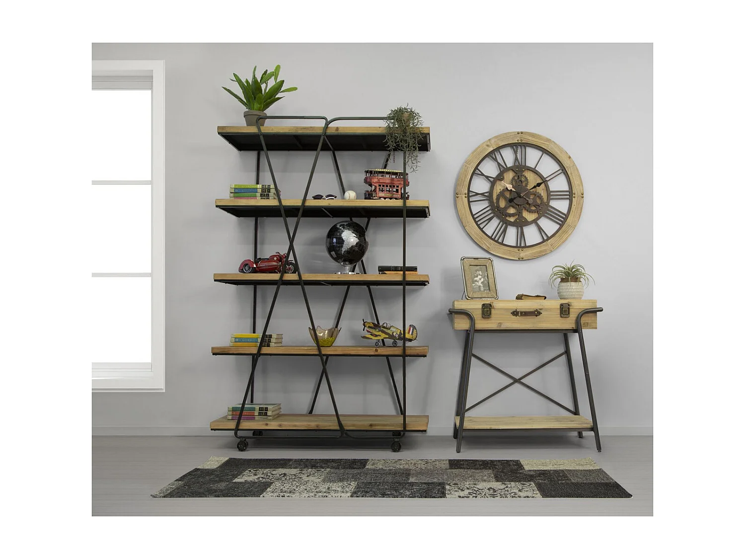 Globe de Table MF222, Noir, 25x25x34 cm, Seven Design