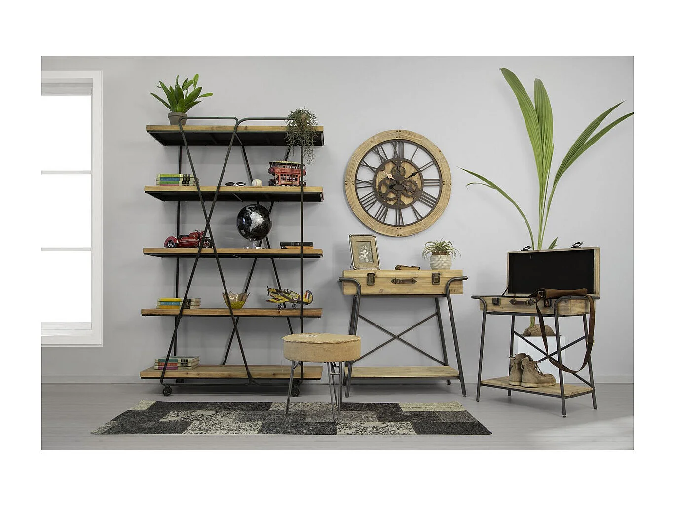 Globe de Table MF222, Noir, 25x25x34 cm, Seven Design