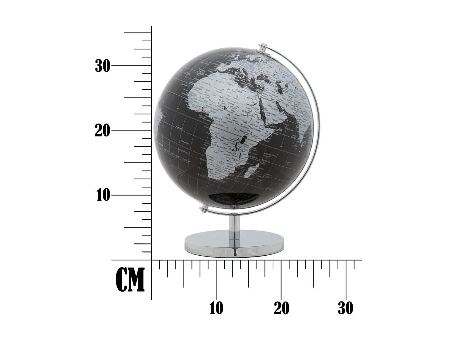 Globe de Table MF222, Noir, 25x25x34 cm, Seven Design