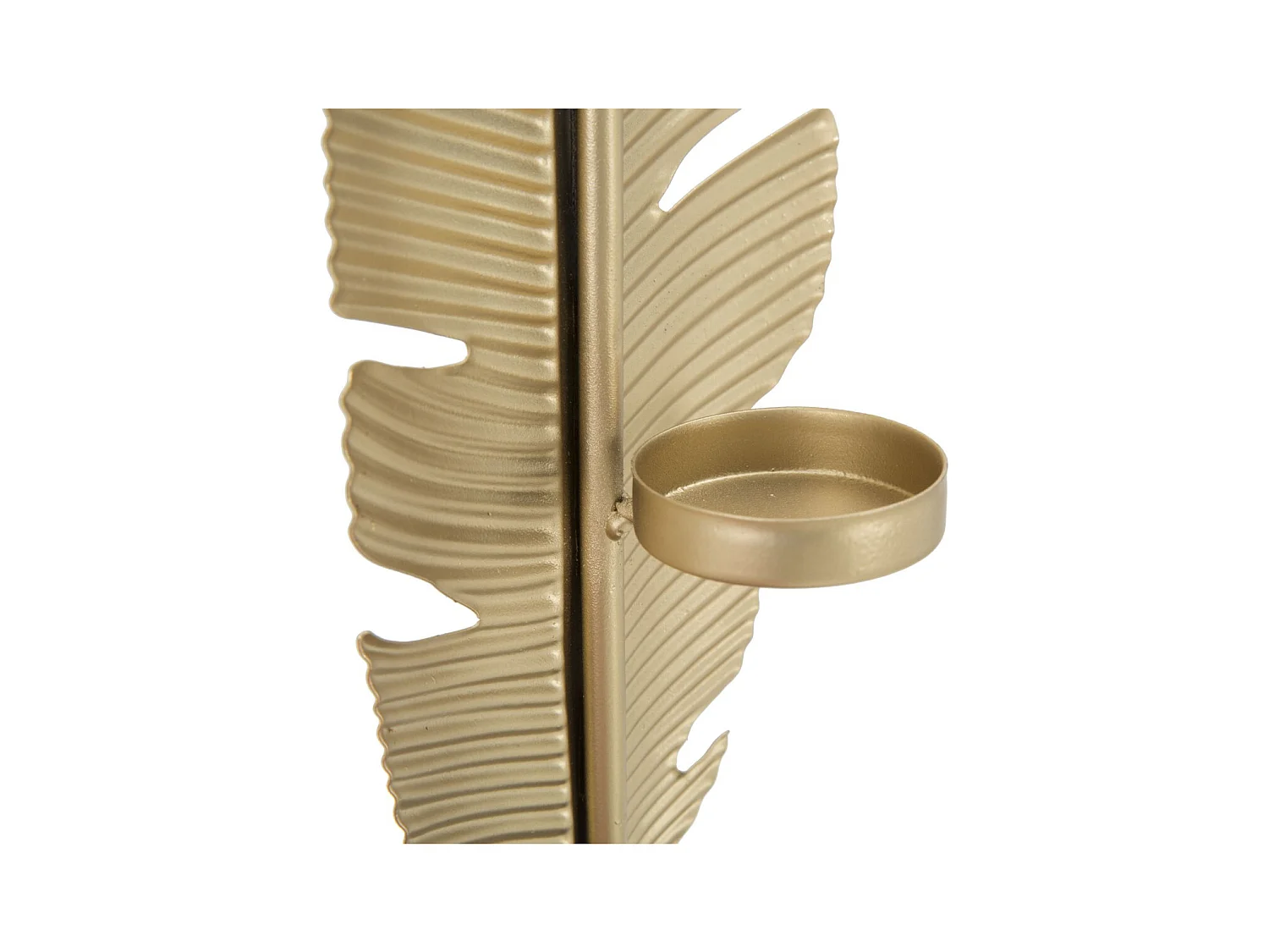 Beeldhouwwerk Blad 75, Goud, 10x10x34 cm, Epikasa